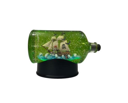 Halloween Pirate Ship Glitter Bottle