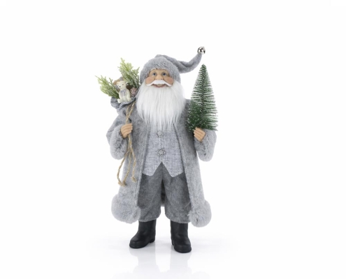 Grey Winter Santa Figurine