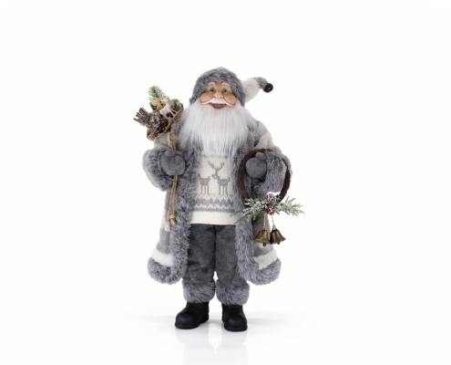 Grey Woodland Santa Figurine