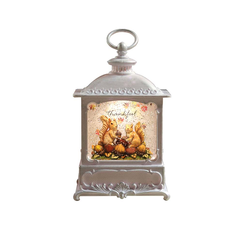 Harvest-Squirrel-Glitter-Lantern Harvest Squirrel Glitter Lantern
