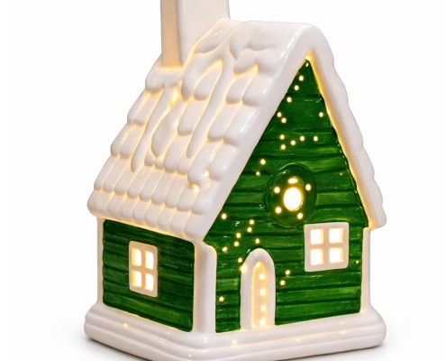 Illuminated Ceramic House