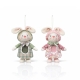 Pastel Easter Bunny Ornament Set