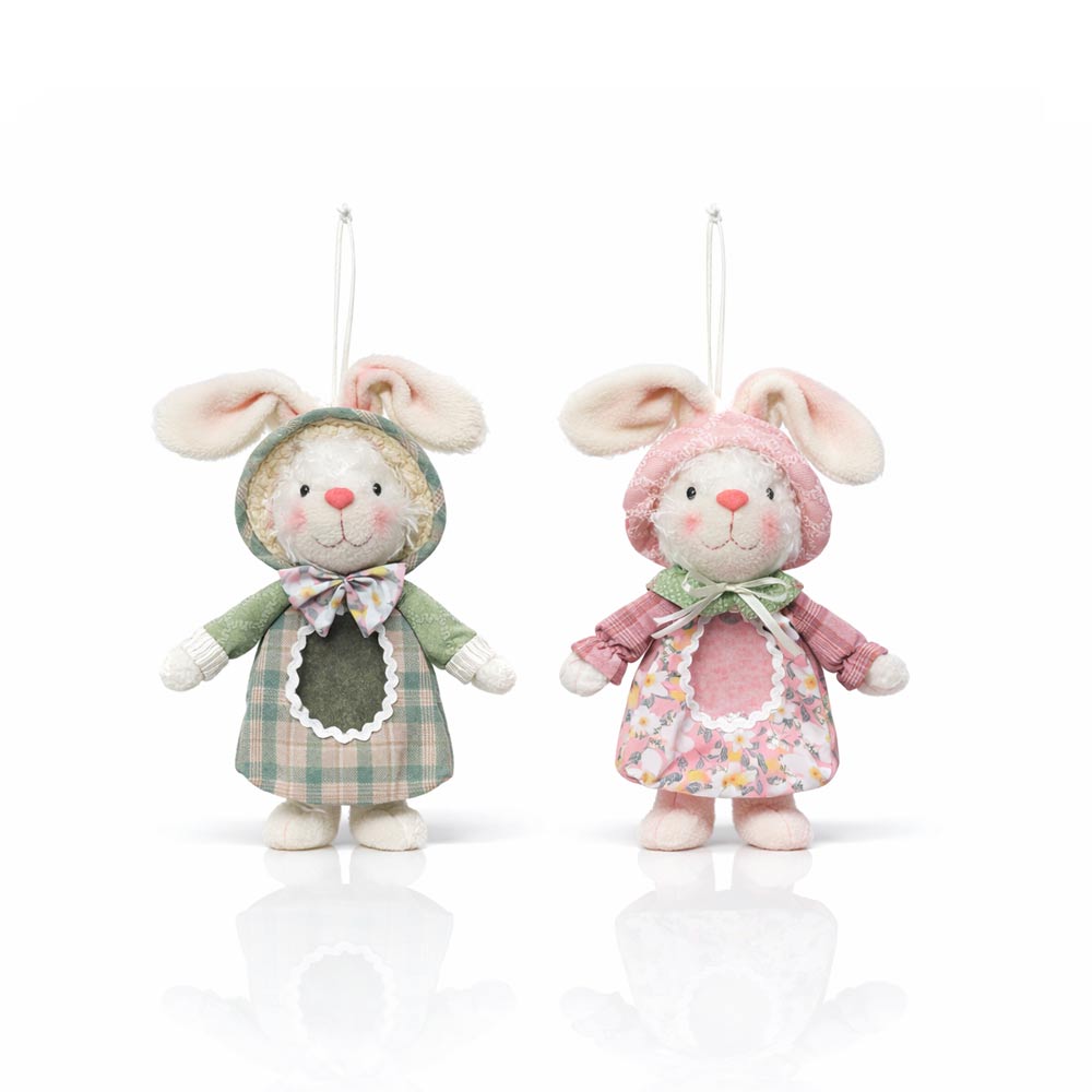 Pastel Easter Bunny Ornament Set