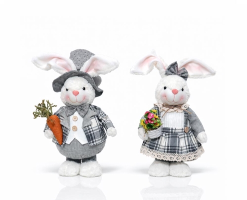 Plaid Easter Bunny Couple