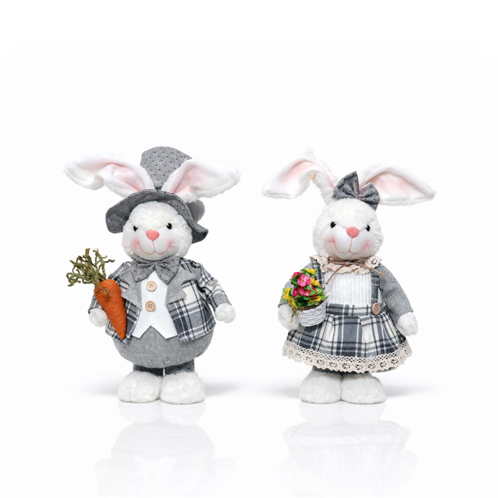 Plaid Easter Bunny Couple