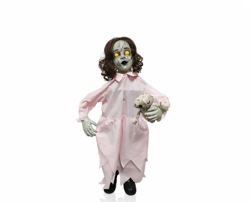 Animated Haunted Girl with Teddy Bear
