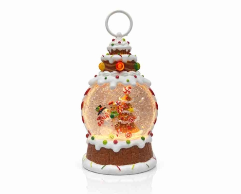 Christmas Gingerbread Glitter Globe Lantern