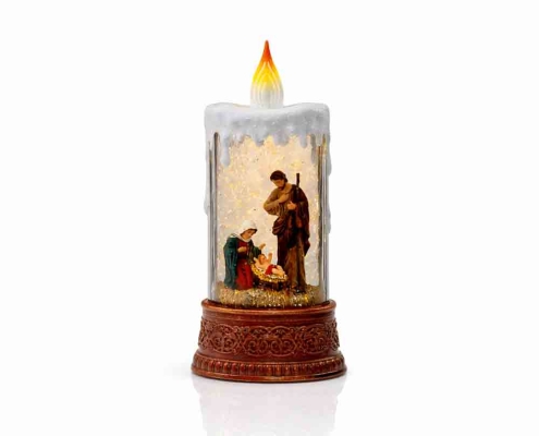 Christmas Nativity Glitter Candle Lantern
