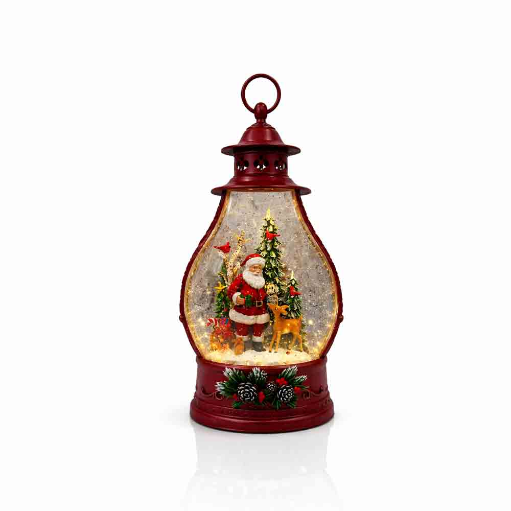 Lighted Santa Winter Scene Lantern