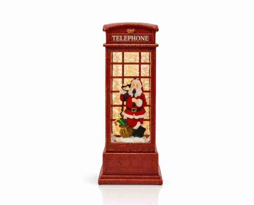 Christmas Santa Telephone Booth Lantern