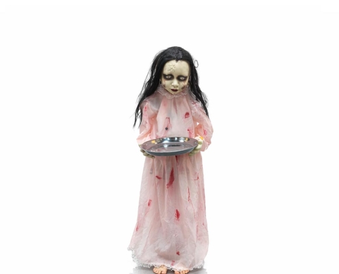 Halloween Animated Ghost Girl Candy Bowl Holder
