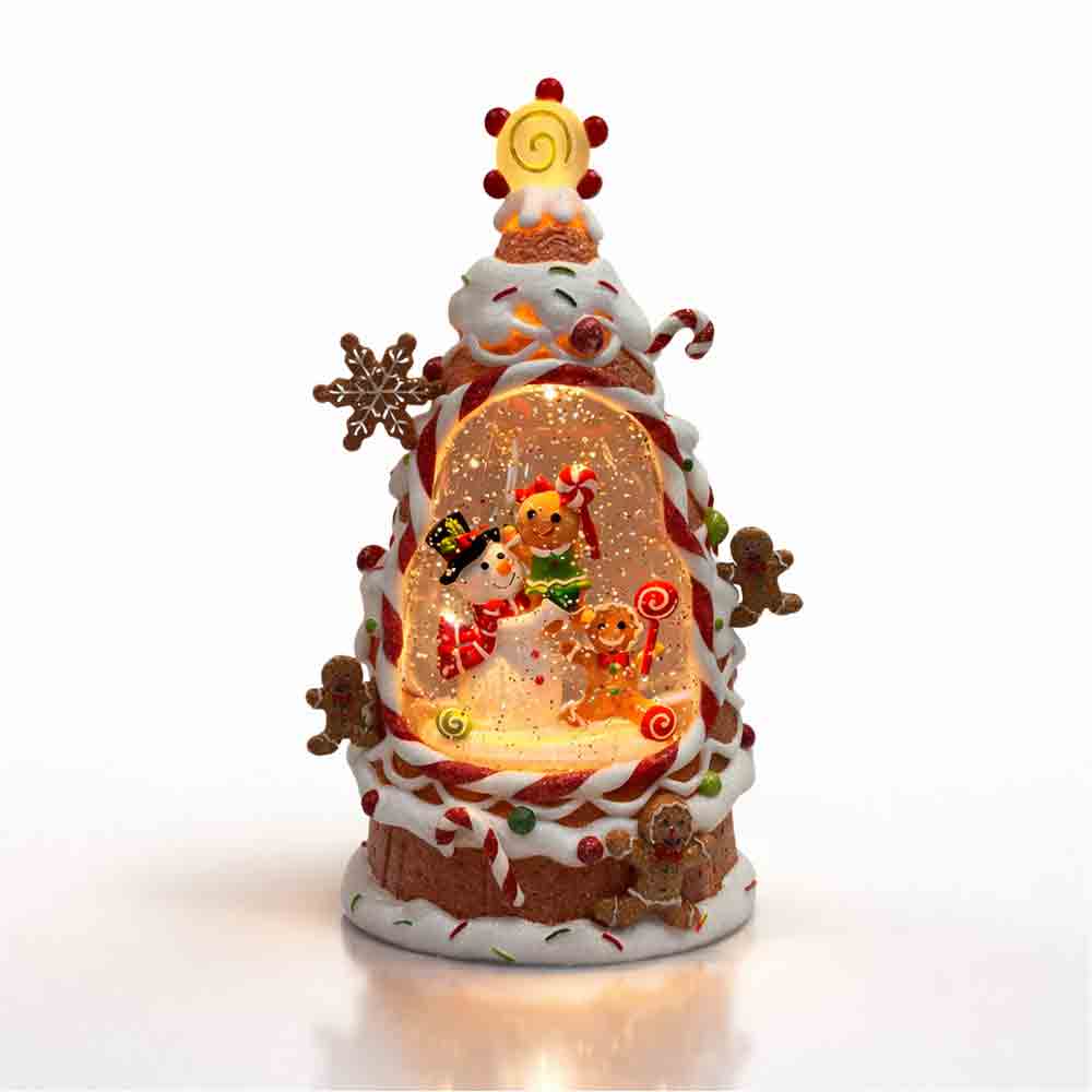 Lighted Gingerbread Christmas Water Lantern