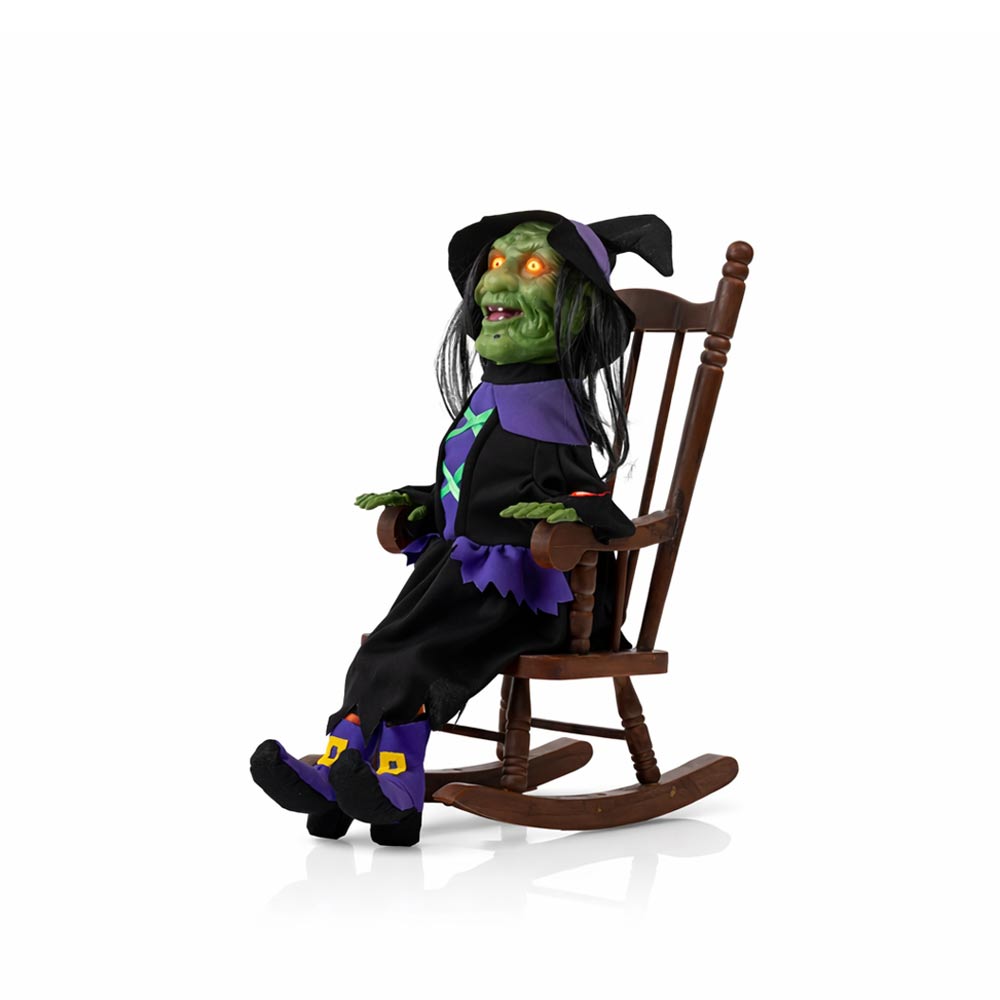 Animated Sound Activated Witch in Rocking Chair