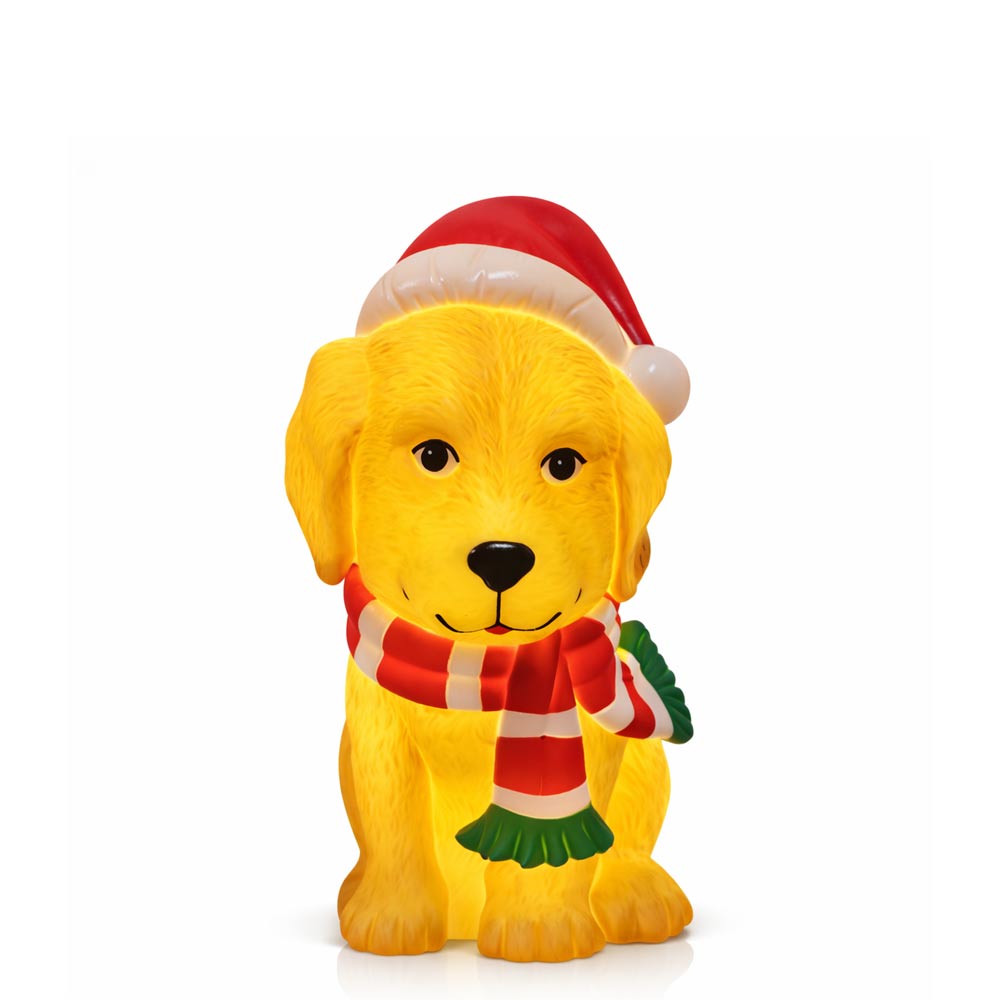 Blow Molded LED Christmas Puppy Figurine