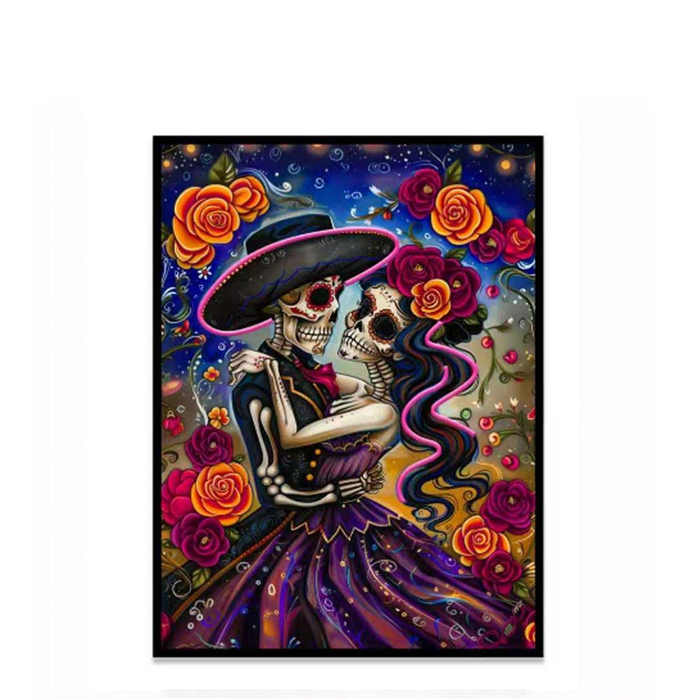 Day-of-the-Dead-Skeleton-Couple-Wall-Art Day of the Dead Skeleton Couple Wall Art