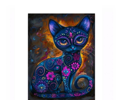 Floral Cat Wall Art