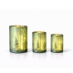 Green Winter Forest Glass Candle Holder Set
