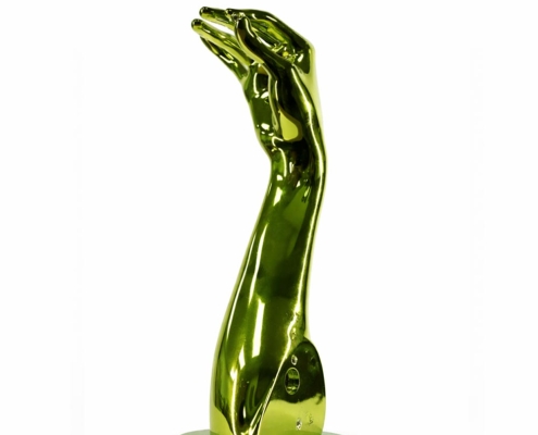 Metallic Green Hand Sculpture