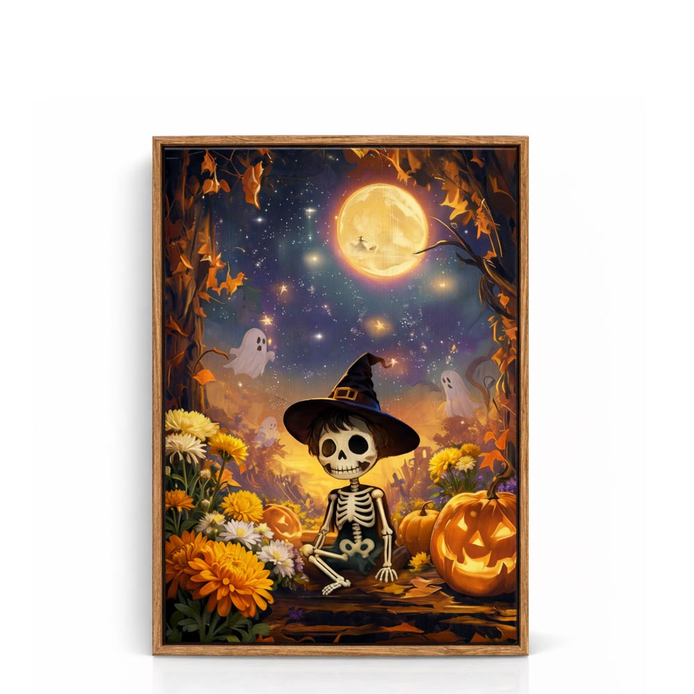 Moonlit Halloween Skeleton Wall Decor