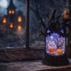 SYL Halloween Glitter Lantern with Light & Swirling Glitter Effect