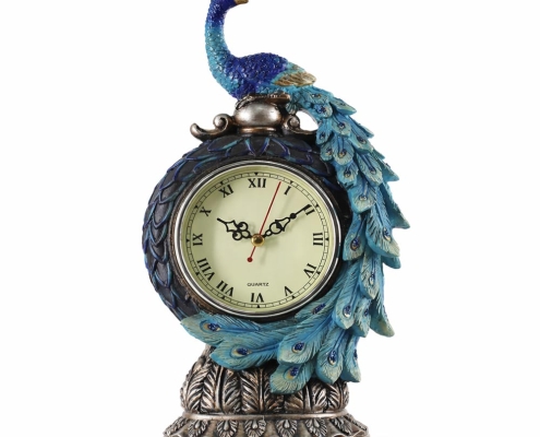 Vintage Resin Peacock Table Clock