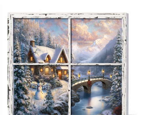 Winter Snow Scene Window Wall Décor