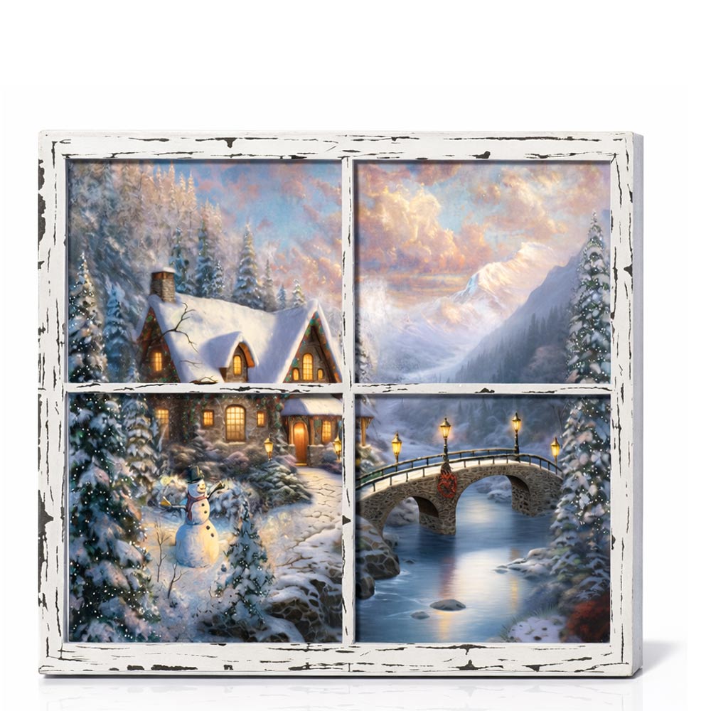 Winter Snow Scene Window Wall Décor