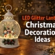 LED glitter lantern Christmas decoration with snowman scene