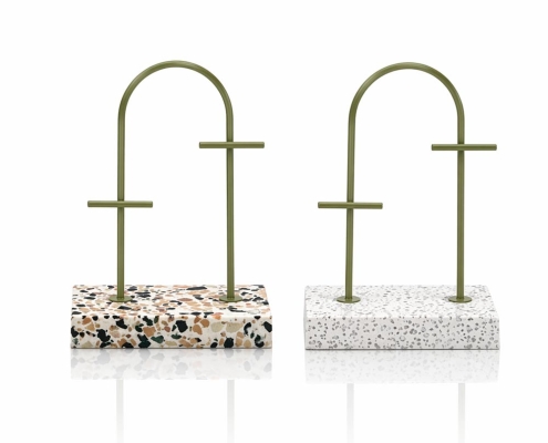 Metal Jewelry Display Stand with Terrazzo Base