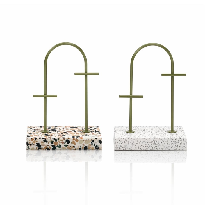 Metal Jewelry Display Stand with Terrazzo Base