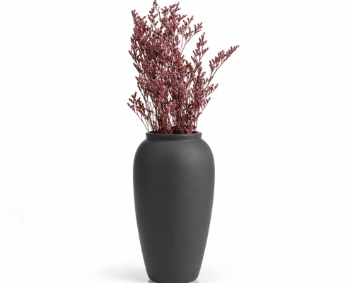 Minimalist Matte Black Ceramic Vase
