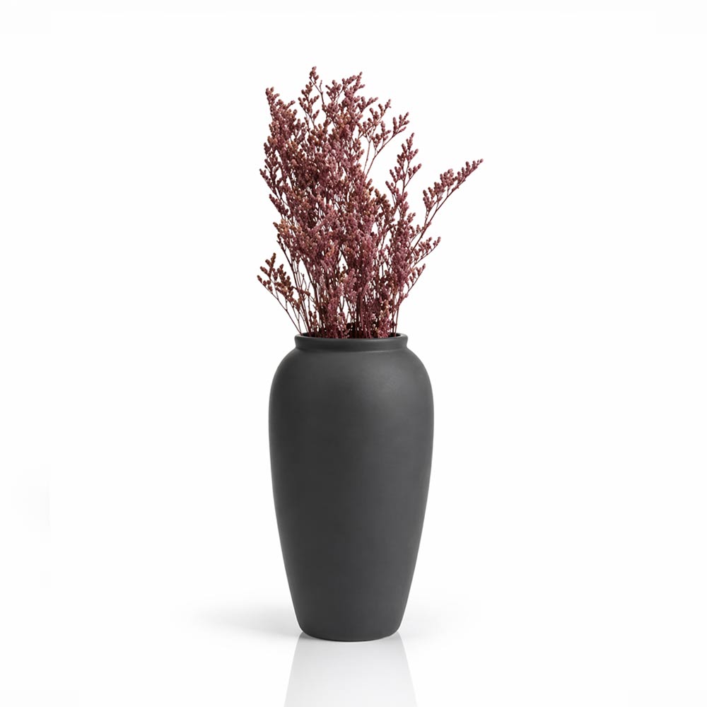 Minimalist Matte Black Ceramic Vase