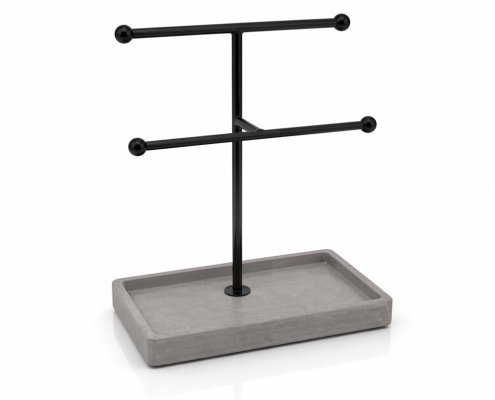 Minimalist T-Bar Jewelry Display Stand with Tray Base