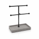 Minimalist T-Bar Jewelry Display Stand with Tray Base