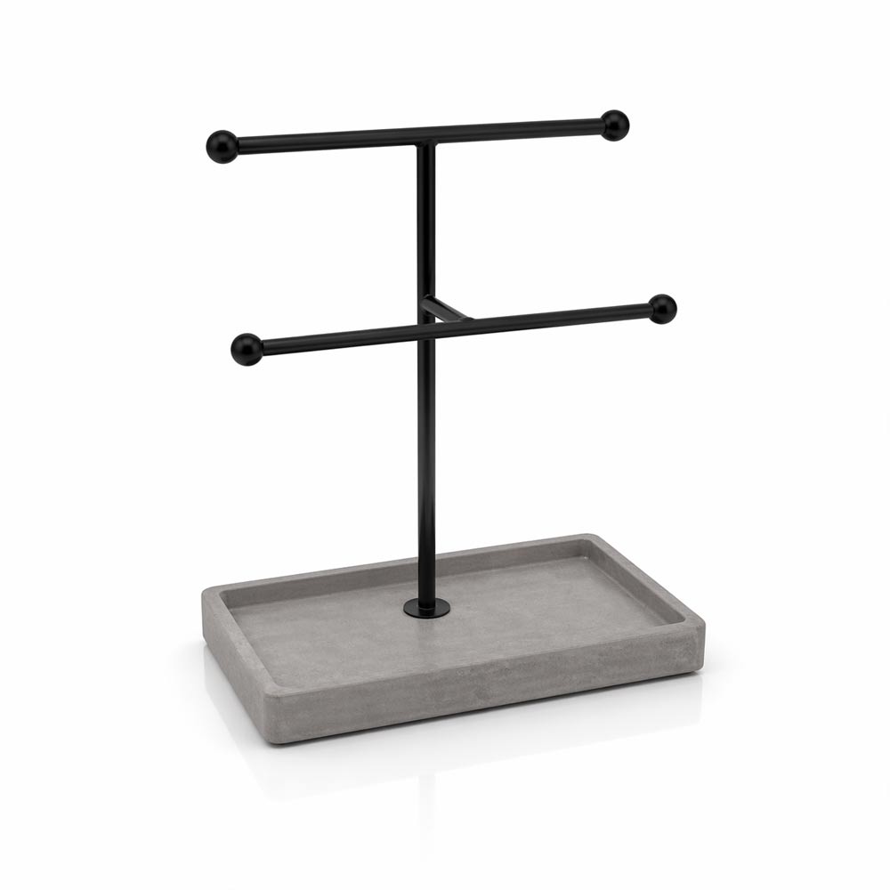 Minimalist T-Bar Jewelry Display Stand with Tray Base