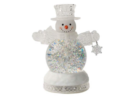 Christmas Rotating Snowman Snow Globe Light