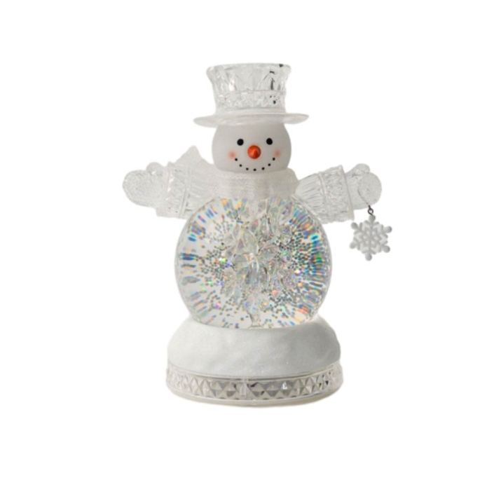 Christmas Rotating Snowman Snow Globe Light