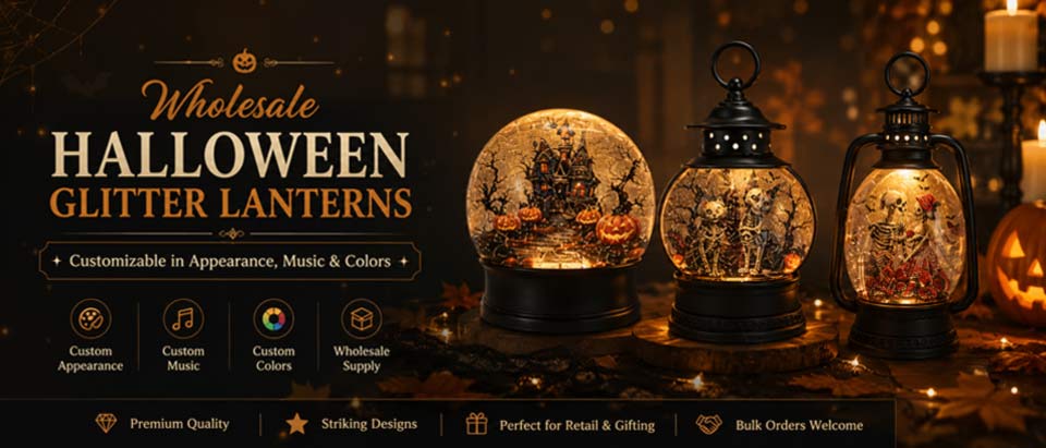 Halloween LED glitter lanterns