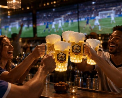 LED GLITTER BEER MUG
