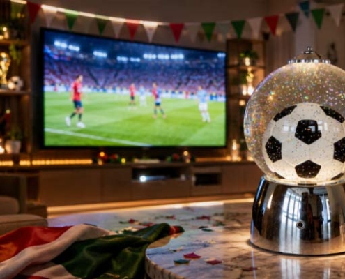 Football Glitter Water Globe