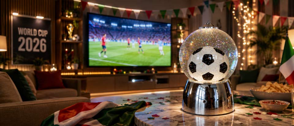Football Glitter Water Globe