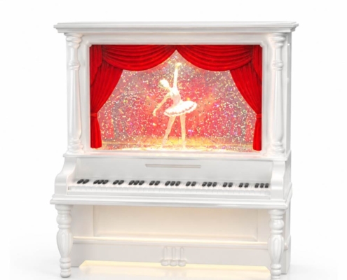 Ballerina Piano LED Glitter Snow Globe