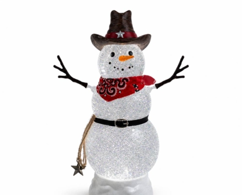Cowboy Snowman LED Glitter Snow Globe