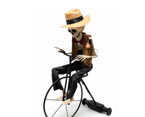 Halloween Skeleton Bicycle Animatronic Decoration