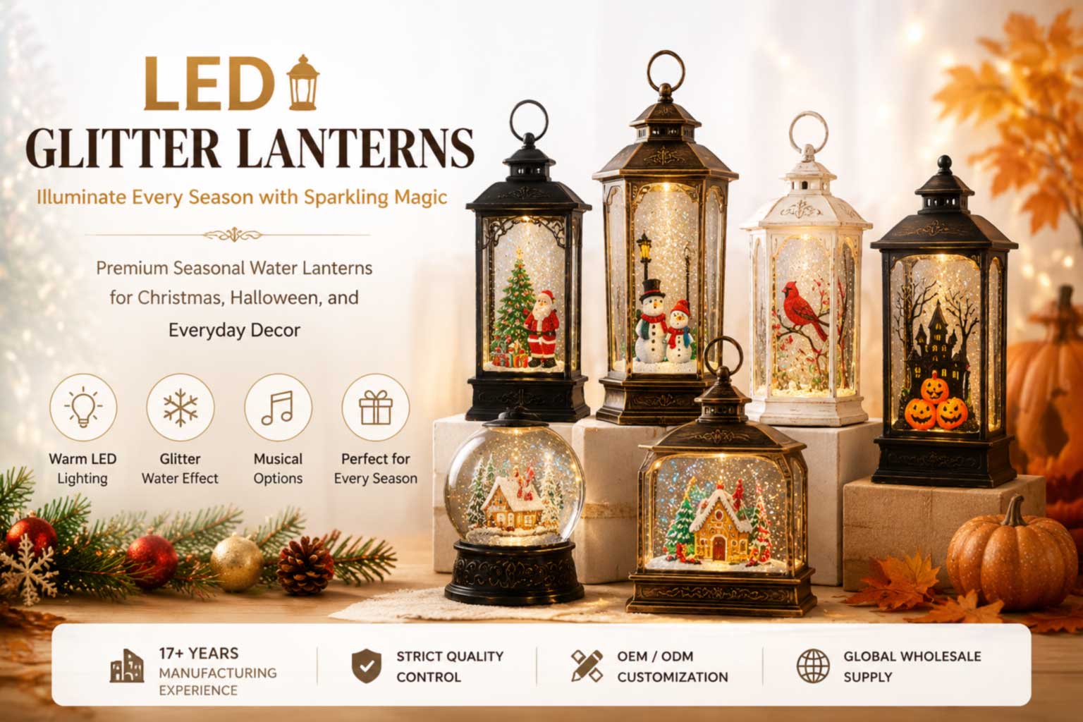 LED Glitter Lanterns Wholesale
