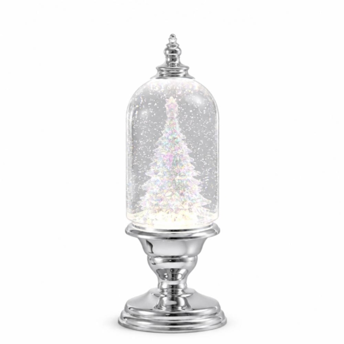 Rotating Crystal Christmas Tree LED Snow Globe