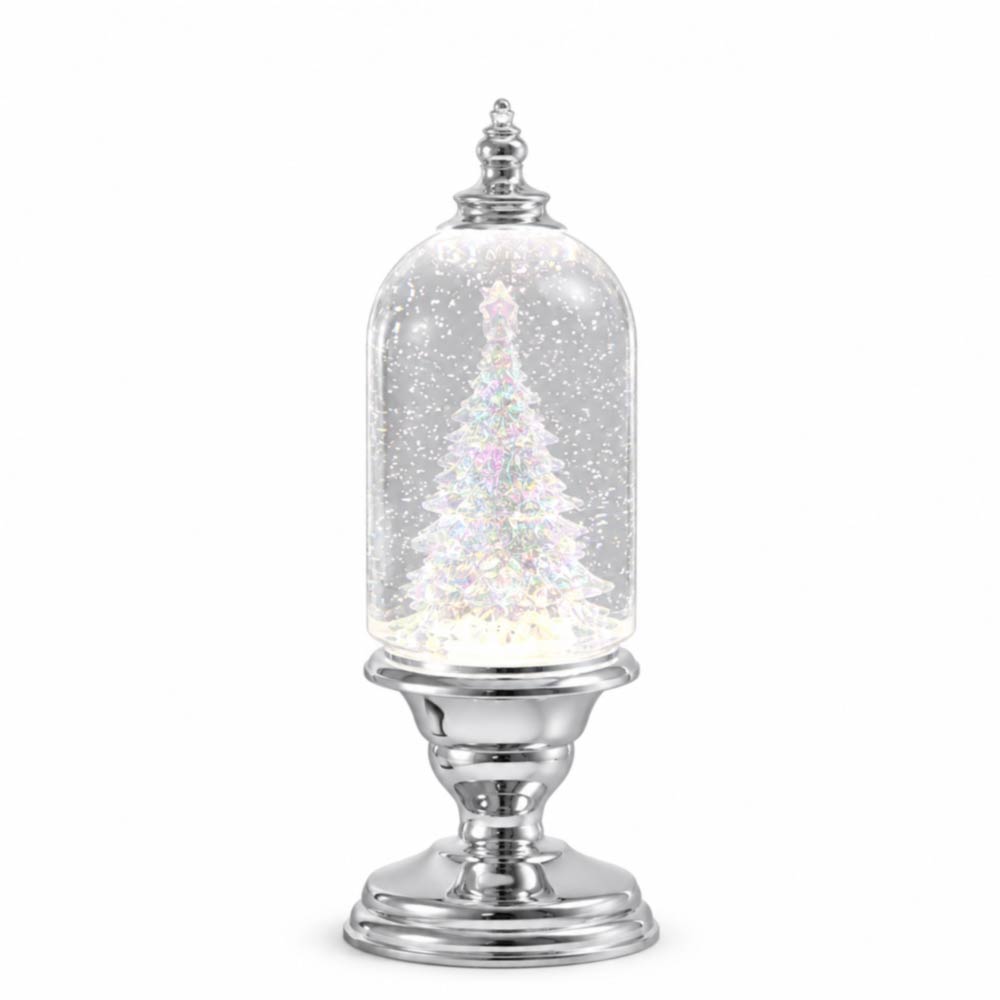 Rotating Crystal Christmas Tree LED Snow Globe
