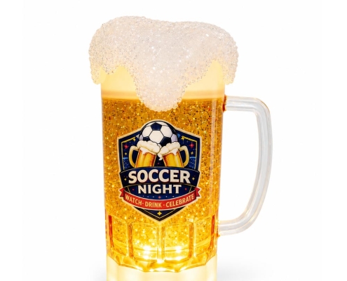 Wholesale Soccer Themed LED Beer Mug Light Decoration