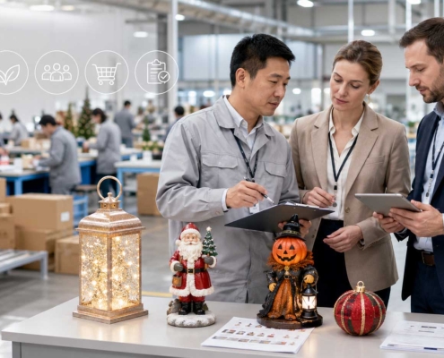 Holiday decor factory certifications and quality audit at SYL Crafts