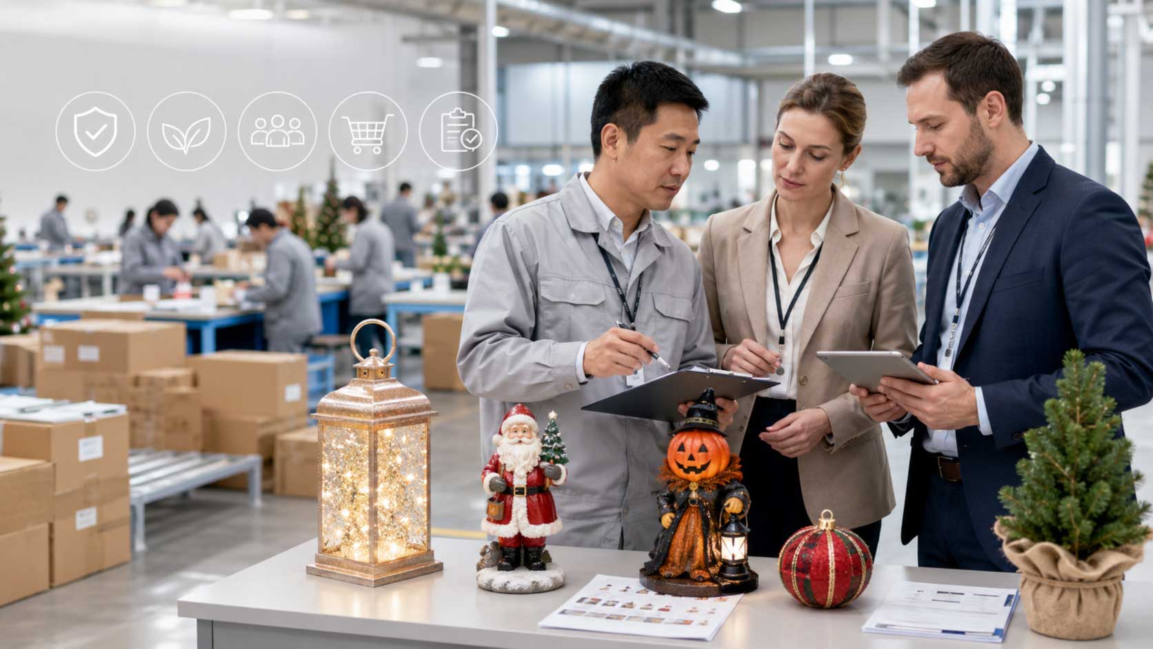 Holiday decor factory certifications and quality audit at SYL Crafts